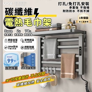 【臺灣保固💥工廠直銷】電熱毛巾架 110V毛巾架 智慧電熱毛巾架 家用恆溫 免打孔 掛件衛生間置物架 浴室烘乾架 毛巾桿