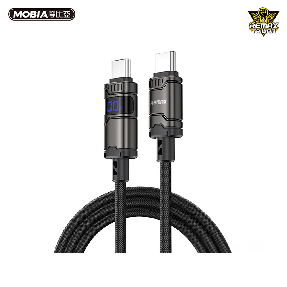 REMAX C01-CC100W 鋅合金橫向螢幕顯數編織數據線1.2M TypeC to TypeC 正版台灣公司貨
