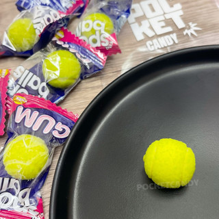 _POCKETCANDY_ ｜袋裝｜FINI🎾網球造型夾心泡泡糖 口香糖 西班牙 5g 進口 QQ糖 喫播 派對 立體