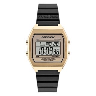 【ADIDAS 愛迪達】DIGITAL TWO 經典復古電子錶款 AOST22075 金X黑 36mm
