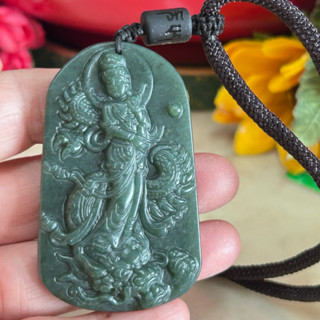 （臺灣現貨）乘龍觀音 天然和田玉 觀音 觀音菩薩 觀音菩薩 觀世音菩薩 和闐玉雕刻墜 項鍊