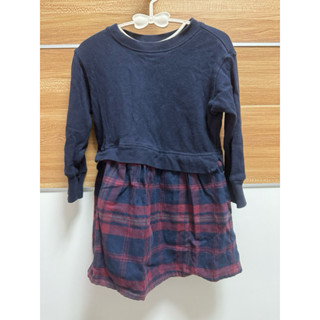 ♡二手童裝90cm～MUJI無印良品幼兒雙面起毛法蘭絨洋裝（紅格紋）