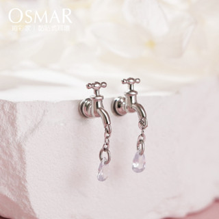 絢彩家【OSMAR】水滴小巧水龍頭 無耳洞貼式耳環 附10對貼紙補充包 垂墜式