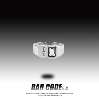 BARCODE 幸運之星GOOD LUCK字母戒指ins冷淡風情侶閨蜜指環