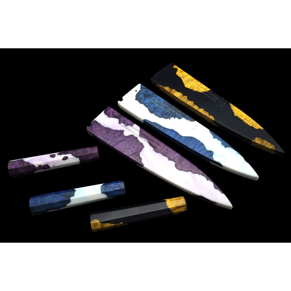 💖 柄材、刀鞘🔪穩定木+樹脂套組💖日本製  廚房刀具 八煌刃物