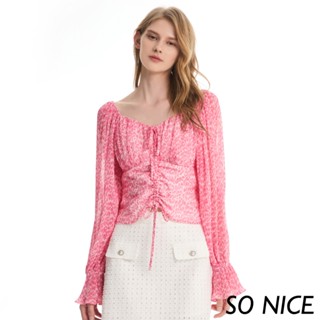 SO NICE【特惠】豹紋印花雪紡上衣｜都會時尚女裝 【65341002】