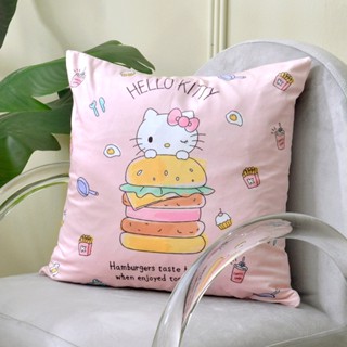 Fancy Belle 正版授權 靠墊 抱枕 45x45cm HELLO KITTY美味漢堡 麂皮 三麗鷗聯名 格蕾寢飾