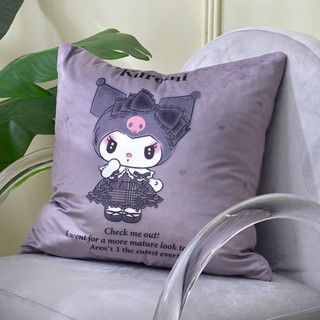 Fancy Belle 正版授權 靠墊 抱枕 45x45cm 蘿莉塔KUROMI 麂皮 三麗鷗聯名款 格蕾寢飾