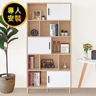 HOPMA 免組裝-造型三門五層收納書櫃-專人組裝 儲藏層櫃 玄關置物櫃G-S4759-A
