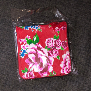 復古圓點收納袋｜全新袋子/折疊購物袋/提袋/玫瑰花紋