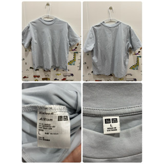[二手] Uniqlo 女版 寬版 上衣短袖 素色 M號 L號 淡藍色 藕粉色 米黃色
