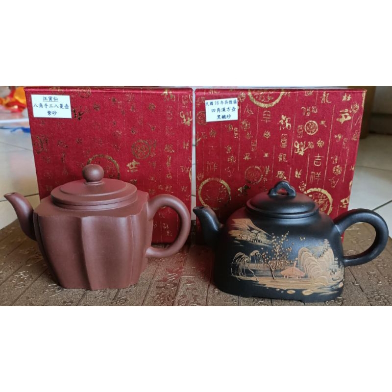 中国古美術・原鉱紅泥パンダ紫砂壺・底款：汪寅仙・紫砂壺・急須・茶壺・茶道具・置物 中国古美術・宜興原鉱・秦権 荊南山樵紫砂壺・赤泥急須・茶壺