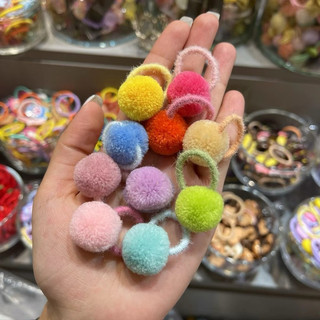 *~fuyumi boutique~*100%正韓 ［現貨］繽紛毛球兒童髮圈 一包賣