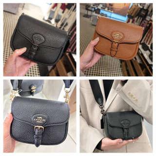 🔥卡拉國內外代購🔥 現貨在臺🇹🇼Coach Amelia小馬鞍包 新品 荔枝紋 粗款背帶 全黑 黑金 咖啡