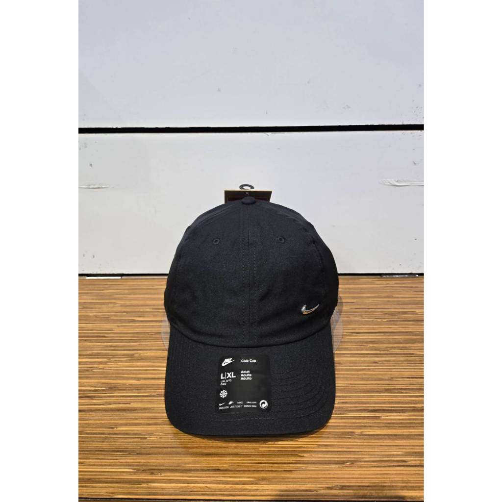 【清大億鴻】Nike Dri-FIT Club Metal Swoosh 黑色運動帽FB5372-010銀勾