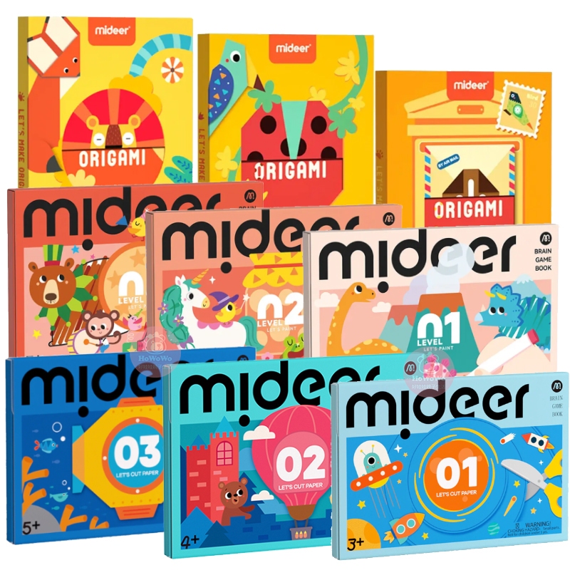 MiDeer 美術剪紙書 美術摺紙書 兒童剪紙 果凍貼紙書 百變摺紙冊 腦力啟蒙 貼紙書 兒童美勞 藝術 美術 摺紙