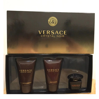 VERSACE CRYSTAL NOIR星夜水晶旅行組淡香水(5ml)+沐浴乳(25ml)+身體乳(25ml)東方花香