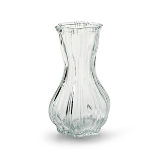 荷蘭Jodeco Glass玻璃花器/ Melchior寬方口窄腰直紋/ 透明/ 高15 cm eslite誠品