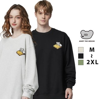 ANDY THE MOUSE安迪老鼠-舒適純棉大學T(起司被被) 長袖 T恤 純棉t 素t tshirt 男T 女T 保