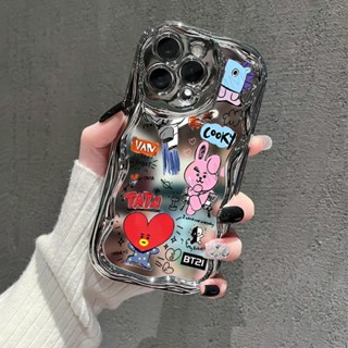 iphone 16 15 14 13 12 Pro Max XR i7 i8 Plus愛心卡通塗鴉兔子電鍍鏡面奶油手機殼