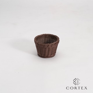 CORTEX 編織籃 仿藤籃 圓型籃W14 深咖啡色