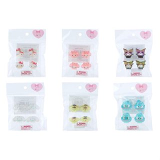 ♥小玫瑰日本精品♥ Hello Kitty美樂蒂 酷洛米 大耳狗 布丁狗 人魚漢頓 小鯊魚髮夾4入組 瀏海夾 造型夾~3