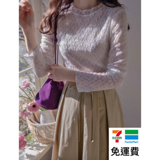 現貨 DREAM COLOR KR 一件免運 韓國代購 正韓女裝 柔美蕾絲春天氣息彈性穿搭上衣 0212