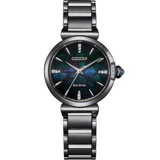 CITIZEN 星辰錶 100週年限量 L系列鑲鑽光動能時尚女錶-EM1067-88E