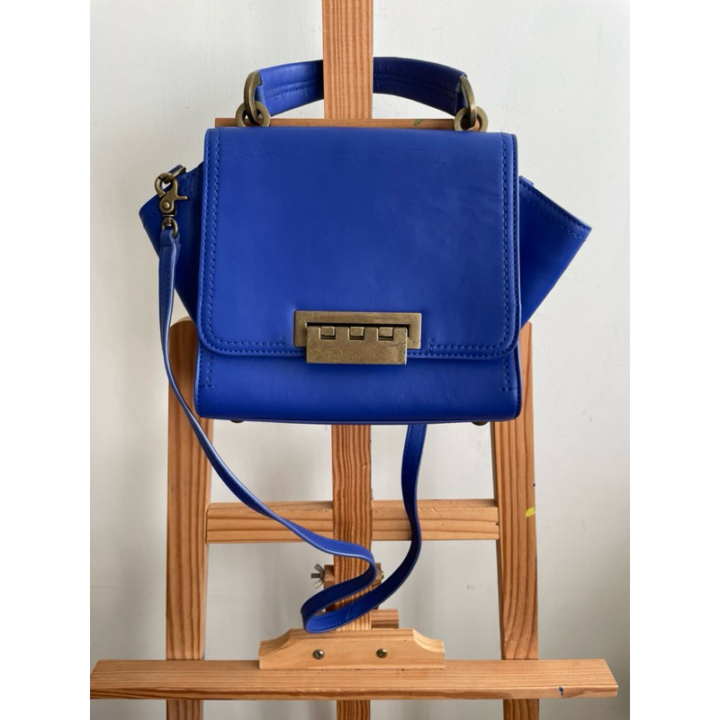 Zac Zac Posen 藍色斜背手提翻蓋方包