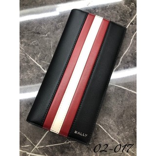高雄凡賽斯歐洲精品 BALLY 巴利 經典款 基本款 MYTHOS TSP 紅白配色LOGO 黑色 長夾 翻蓋長夾