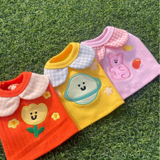 OOPET ♡ 現貨｜韓國 BELELE 格紋領童趣上衣 S-XL｜韓國品牌 韓國寵物服飾 寵物衣服 狗狗衣服