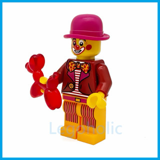 LEGO 樂高 BAM 洋紅帽 小丑 單人偶 含手持紅色氣球狗 全新品, 參考 領結 氣球 狗狗 動物 配件