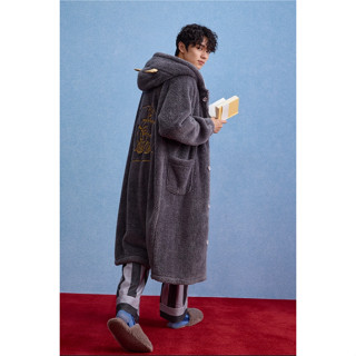 (預購) yso ins 史努比系列 睡袍 珊瑚絨 保暖 可外穿 休閒 男秋冬家居服