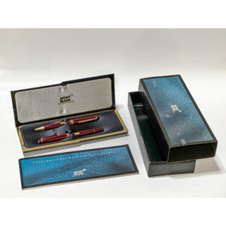 全新未用老庫存 Montblanc Masterstück 萬寶龍酒紅色鋼筆/鋼珠筆 原盒附證書