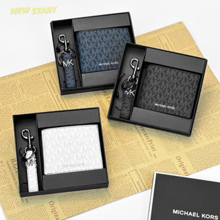 【New START精品服飾-員林】現貨 Michael Kors MK 經典滿版 六卡短夾/鑰匙圈 禮盒 男生短夾