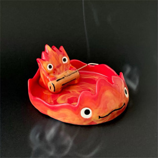 ʚ𝐂𝐇𝐄𝐑𝐑ɞ宮崎駿🔥霍爾的移動城堡🏰 卡西法 手工陶藝作品 香插 原創陶瓷 手作 線香 香託 底座