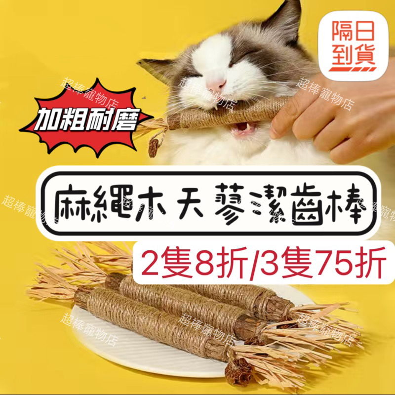 平日當日出貨🔥加粗🔥麻繩木天蓼貓潔齒棒 木天蓼磨牙棒 蟲癭果 木天蓼棒 貓草 貓咪磨牙 寵物零食 寵物用品