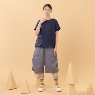 【MOSS CLUB】鬆緊腰圍兩側口袋長褲 黑 深綠 灰