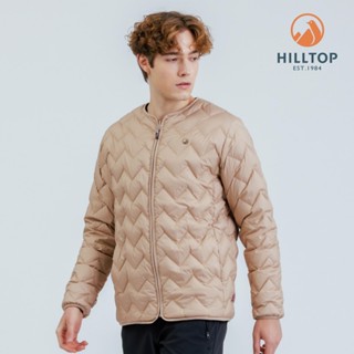 【Hilltop山頂鳥】超潑水石墨烯保暖蓄熱羽絨短大衣外套(可銜接GORE-TEX外件)男款 卡其｜PF22XM26EC