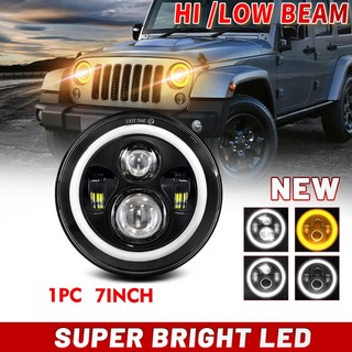 JEEP WRANGLER 1顆 7 英寸圓形 Led 前大燈更換吉普牧馬人 Jk Lj Tj Cj 摩托車大燈