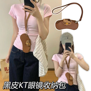 墨鏡眼鏡可愛收納包 宅女kt貓可愛眼鏡盒 太陽墨鏡盒 太陽墨鏡包 便攜眼鏡保護袋收納袋