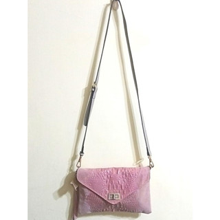 Genuine Leather 鱷魚皮革斜背包 小方包 手拿包(七