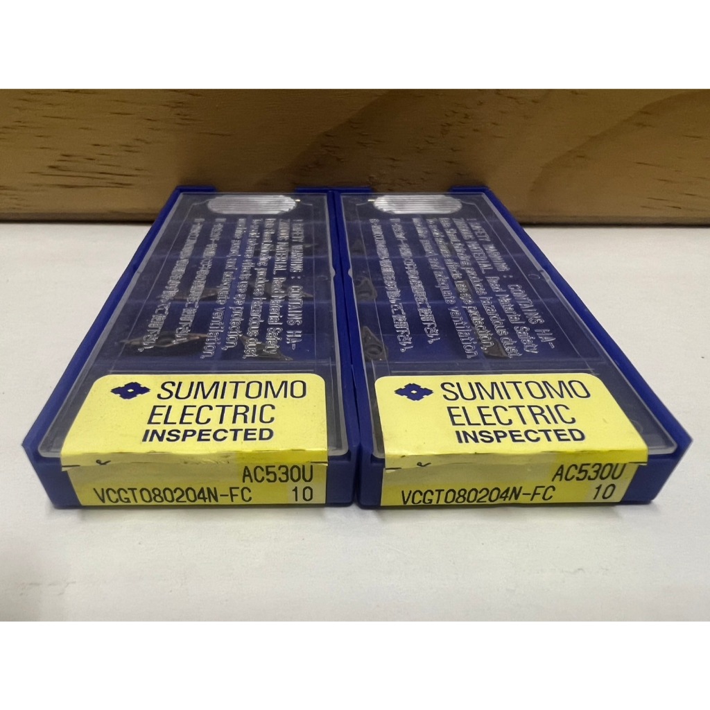 【黃種人】優惠價二盒1200元。全新品【住友SUMITOMO捨棄式車刀片】VCGT080204N-FC AC530U