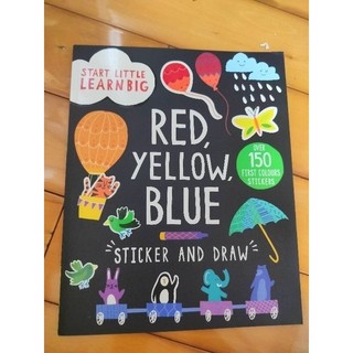 全新現貨 RED,YELLOW,BLUE 貼紙書 畫畫書 sticker and draw
