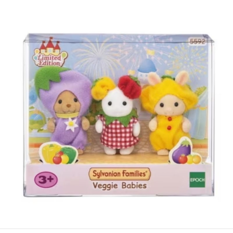 森林家族【現貨 可刷卡】蔬菜寶寶三人組  ( 35週年限定 ) 海狸寶寶 棉花糖(糖果鼠)寶寶 牛奶兔寶寶
