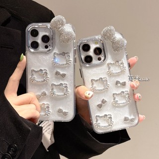 韓系 閃鑽蝴蝶結kitty 防摔 適用iPhone 18 17 16 15 14 13 12 pro max 11手機殼