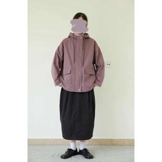花灰灰🌟秋季飛行 l 紫X卡其X綠X黑 日系個性戶外工裝大口袋抽繩連帽風衣 秋季新款寬鬆設計感風衣外套 連帽外套