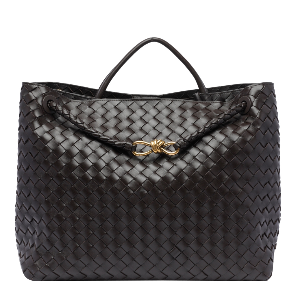 Bottega Veneta 766019 Andiamo 大款編織小羊皮包 棕色《當季專櫃正售》