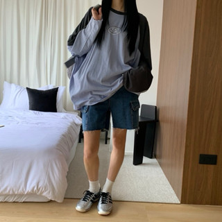 (90090)TAB SPACE 鐵粉最愛➰丹寧工裝口袋五分牛仔短褲