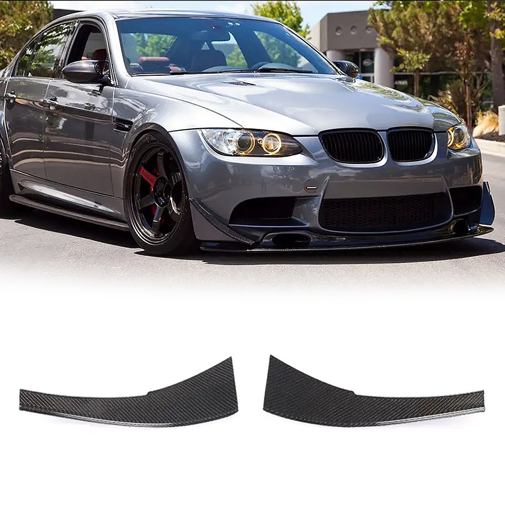 適用於 BMW寶馬 3系 E92 E90 E93 M3 升級 碳纖維 前風刀 側擾流板 前保桿定風翼 前保險槓唇分離器